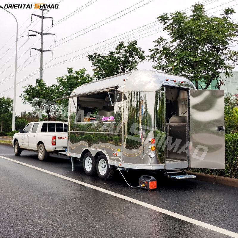 Oriental Shimao chinese ice cream solar power trailer hot dog food cart mobile used airstream food truck for sale