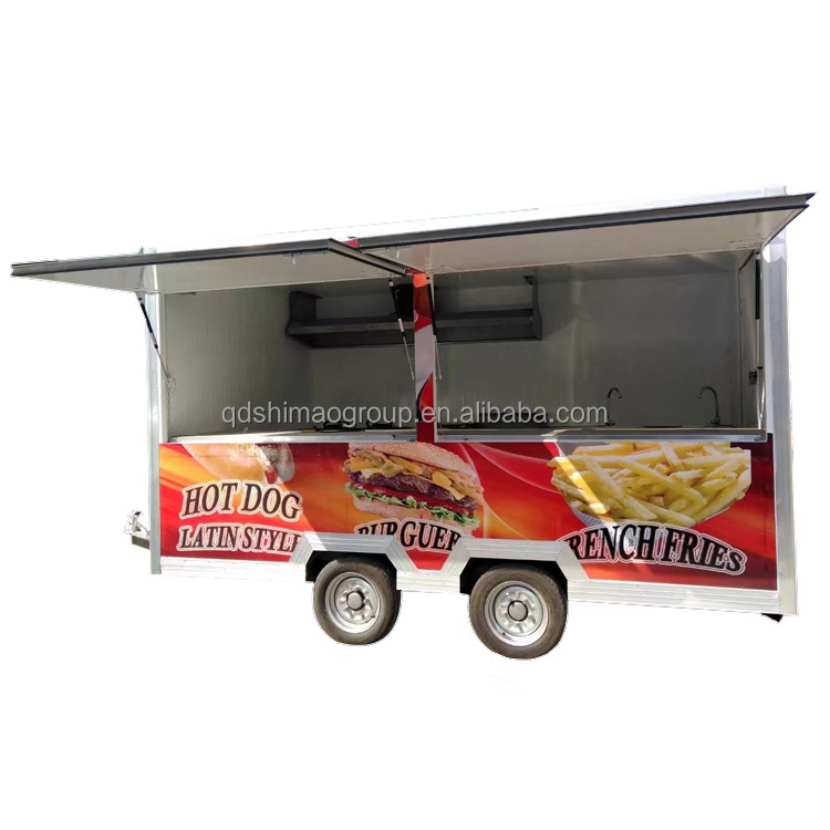 high quality hot sale stainless steel design street convenivent food trailer coffee carts