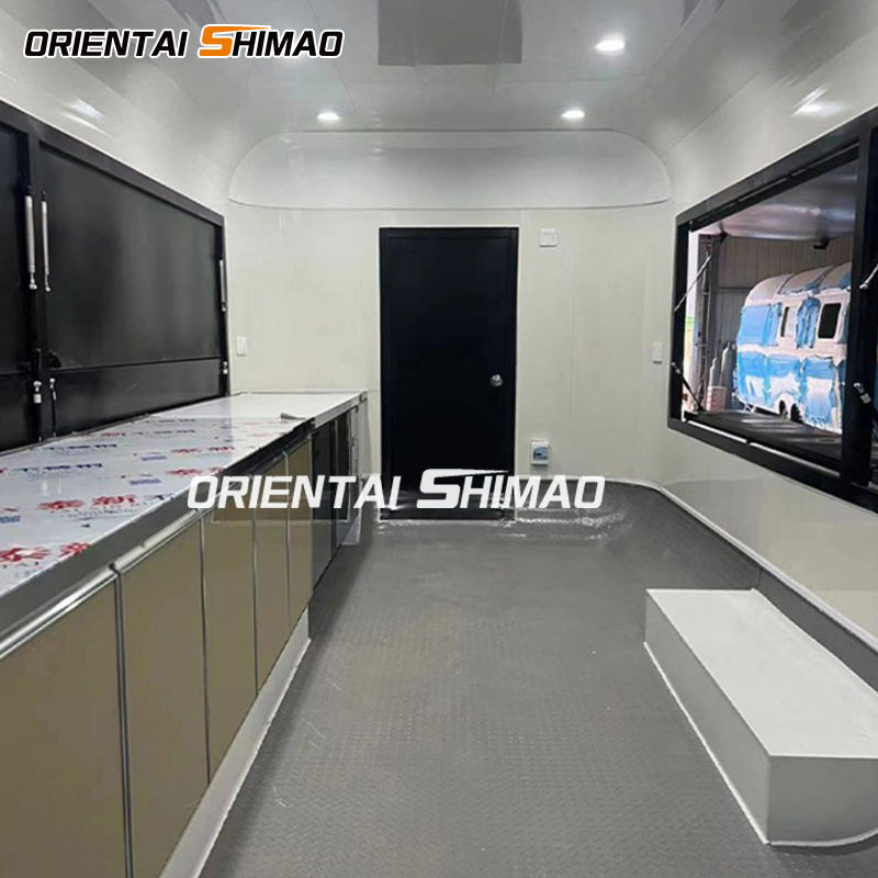 Airstream catering smoked ice cream fast food truck trailer truck pizza trailer with toilet for sale in dubai