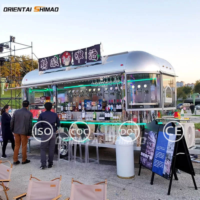 Oriental shimao food warming mobile equipment coffee cart vending concession street fast airstream food trailer truck for sale