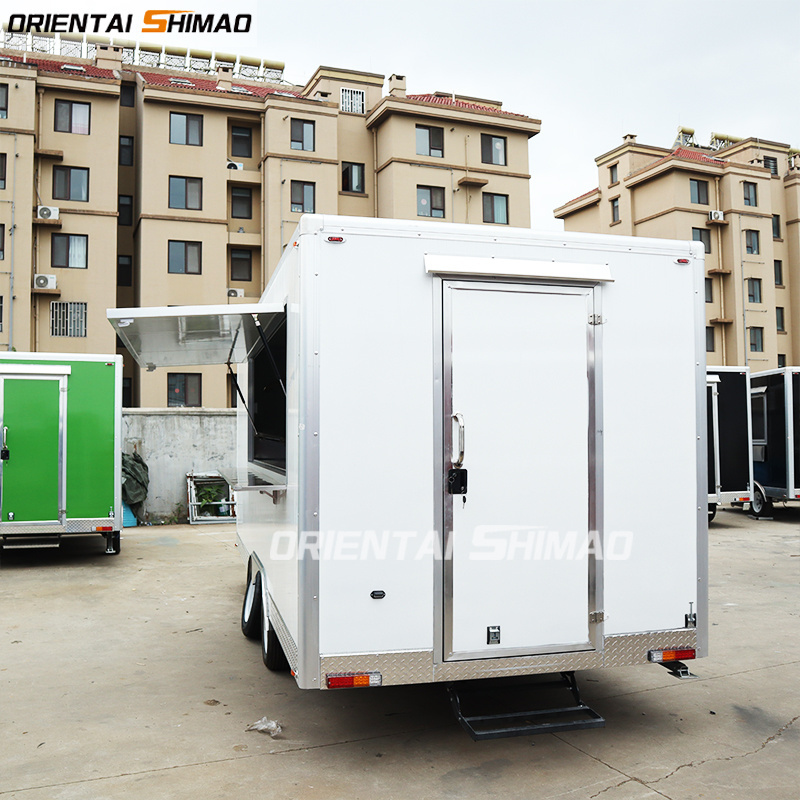 High quality mobile ice cream catering food trailer australia for sale coffee pizza chinese fast food cart bbq burger food van