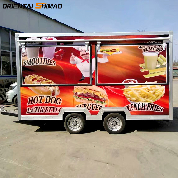 Mobile Fast Food Trailer Trucks Snack Food Cart For Sale Multifunction Food Truck coffee