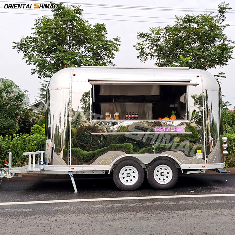 Oriental Shimao chinese ice cream solar power trailer hot dog food cart mobile used airstream food truck for sale