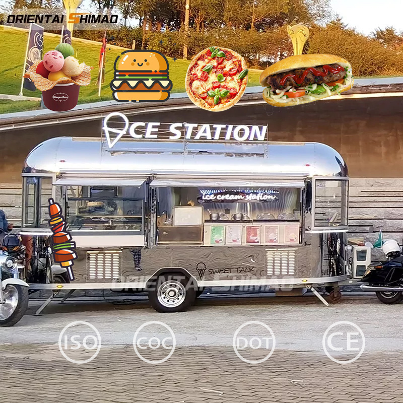 Oriental shimao food warming mobile equipment coffee cart vending concession street fast airstream food trailer truck for sale