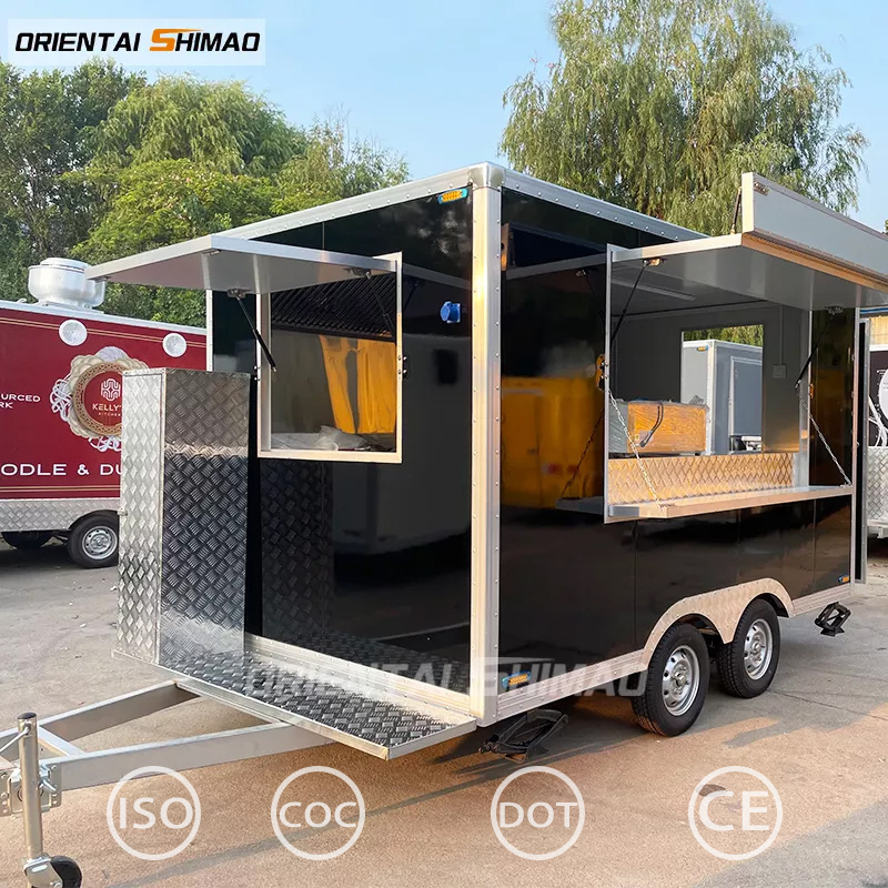 Hot sale fast concession mobile food trailer taco Europe standard cart with service window cabinet in USA chinese food truck