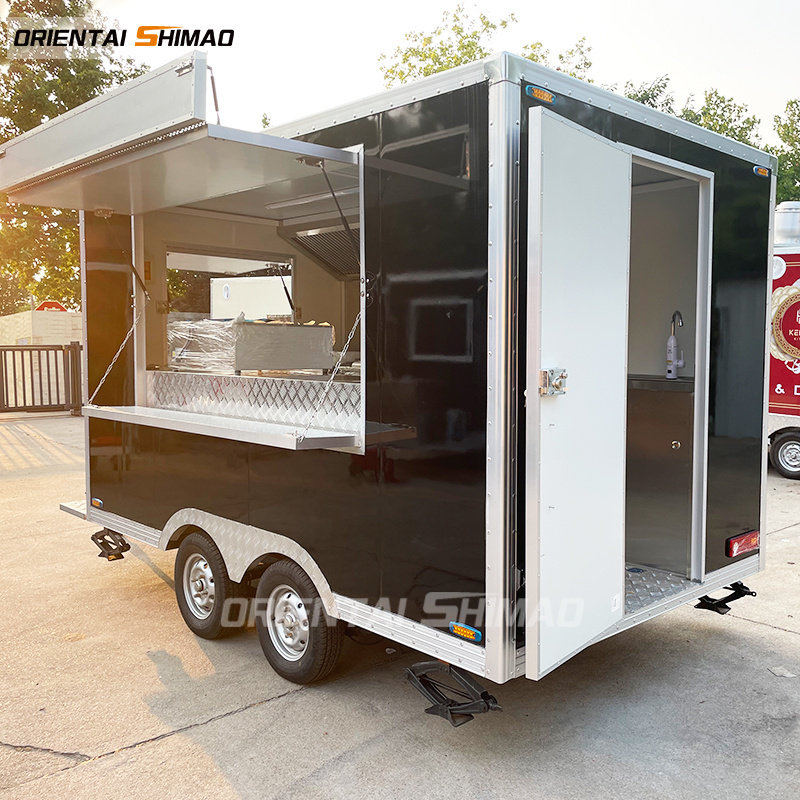 12ft commercial food van concession street mobile food truck cart fast food trailer for sale usa europe Australia