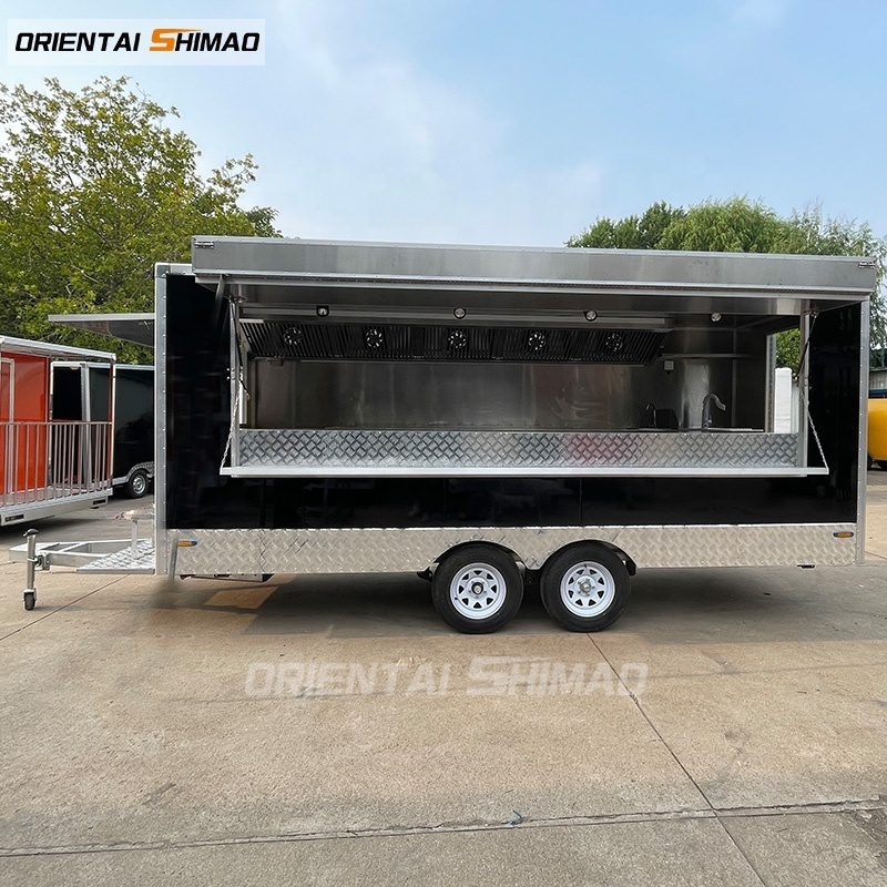 Hot sale fast concession mobile food trailer taco Europe standard cart with service window cabinet in USA chinese food truck