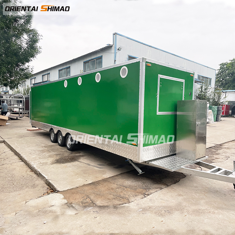 Oriental Shimao 8m food trucks mobile food trailer fast food trailer with awning ready to ship