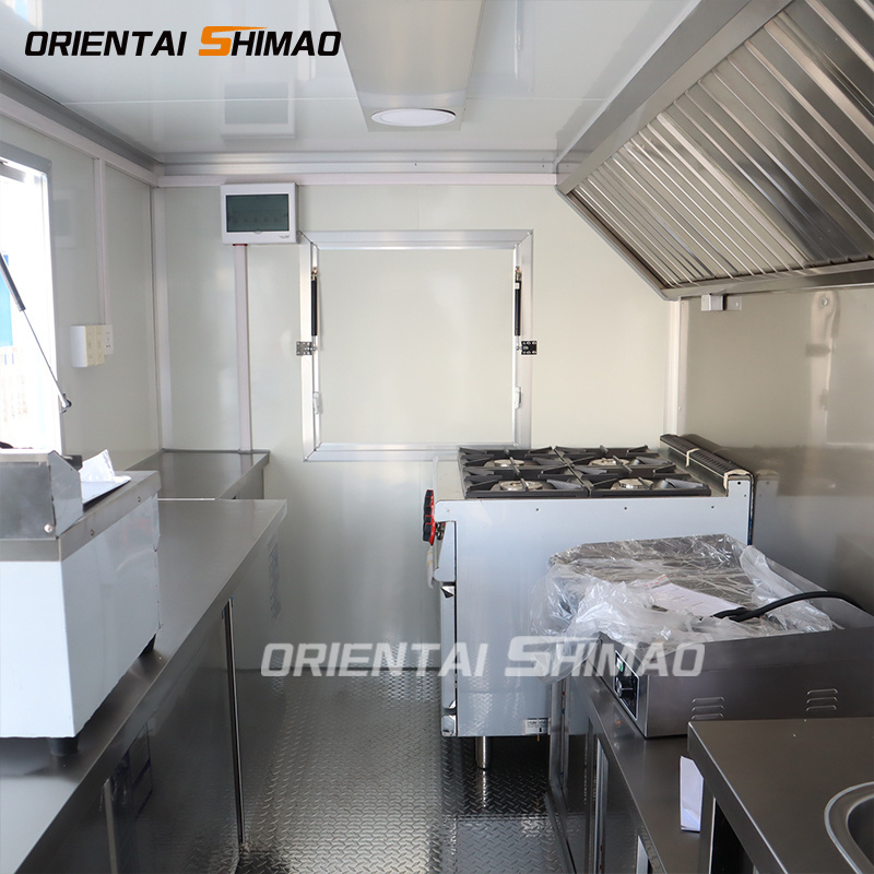 Oriental Shimao USA Standard Mobile Bar Trailers Square Food Truck with Full Kitchen Food Cart