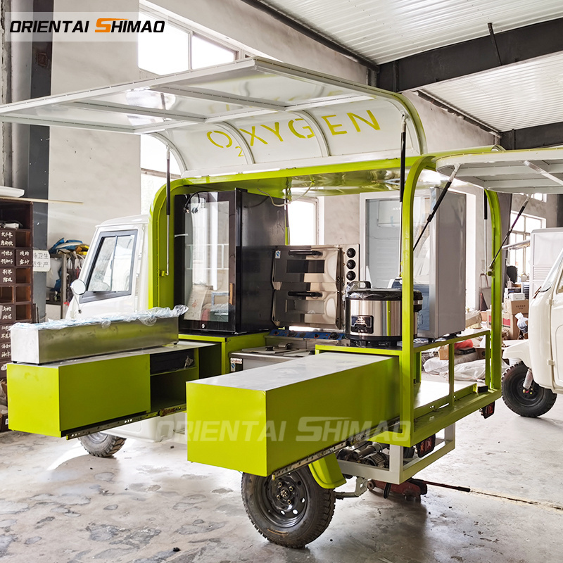 coffee tricycle 3 wheel ice cream food cart with ce iso certification mobile pancake food vending van food truck ice cream cart