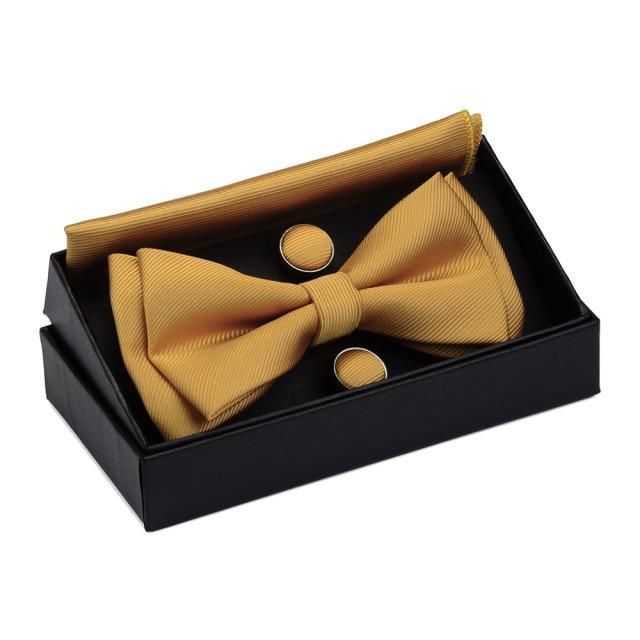 Custom Logo Rigid Cardboard Wedding Silk Tie and Handkerchief Set Packaging Boxes