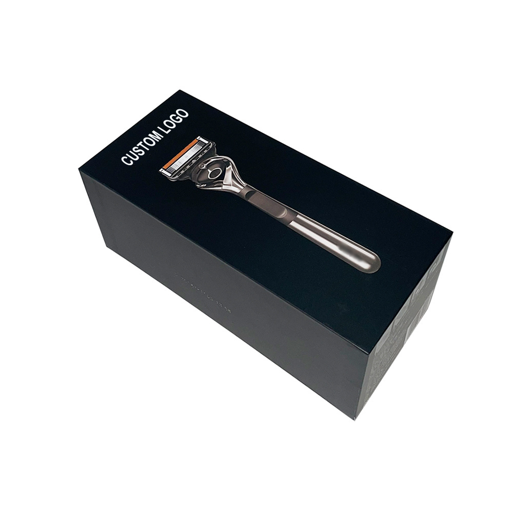 Custom Logo black Paper Cardboard Box Foldable Small Size Razor Box Packaging