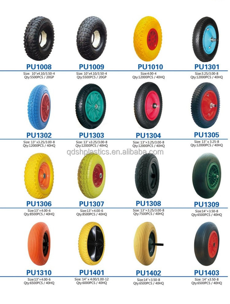 Wholesale Mesh Steel Cart Wheel Solid Trolley Wheel Foam Solid PU Tires Wheels for Wagon Wheelbarrow Trolley