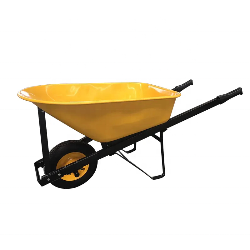 China Cheap Double Wheel Industrial Wheelbarrow Wholesale Uer Garden Tracked Construction Heavy Duty Wheelbarrow