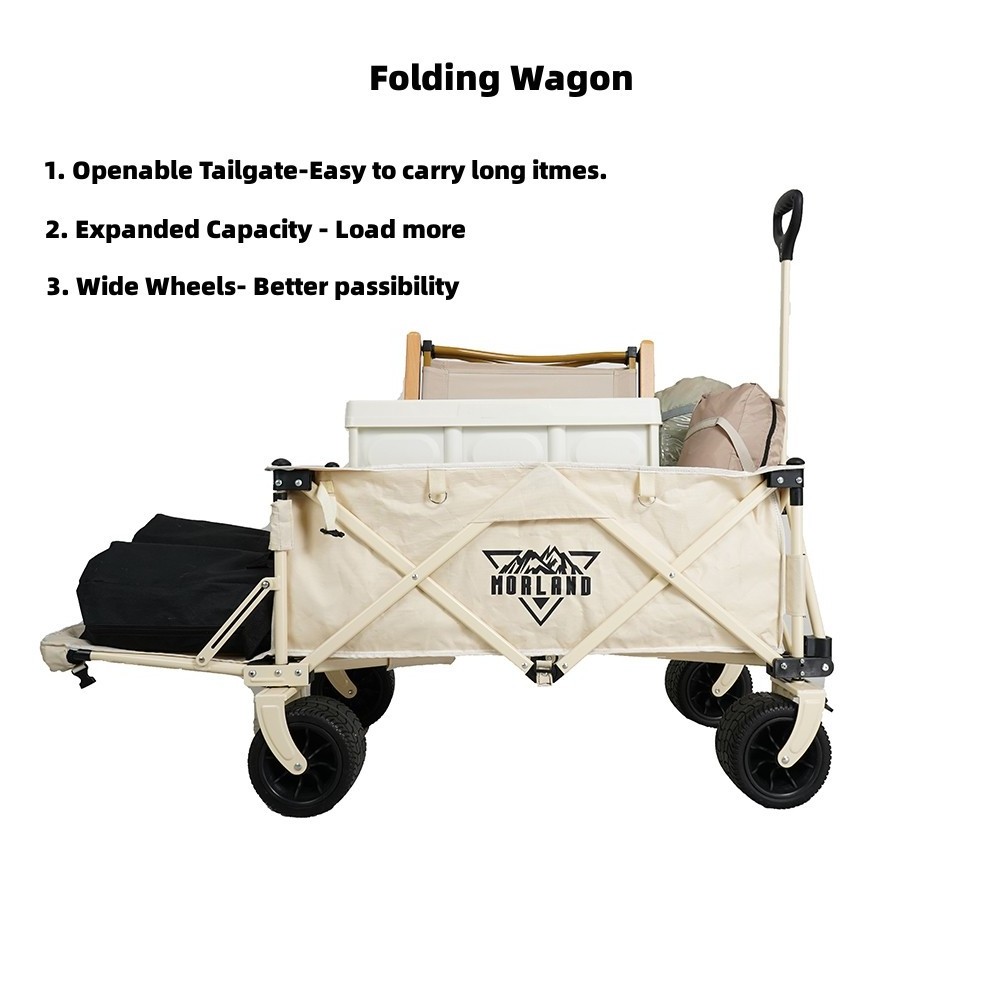 Professional Multipurpose Cart with Wheels Outdoor Camping Wagon Trolly Fold Cart