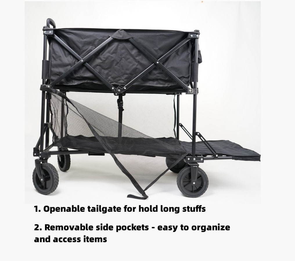 Professional Multipurpose Cart with Wheels Outdoor Camping Wagon Trolly Fold Cart