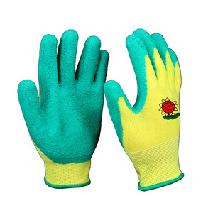 High quality small size colorful child Latex or nitrile Palm Coated Durable Kids Children Garden Work Play Gloves for Yard