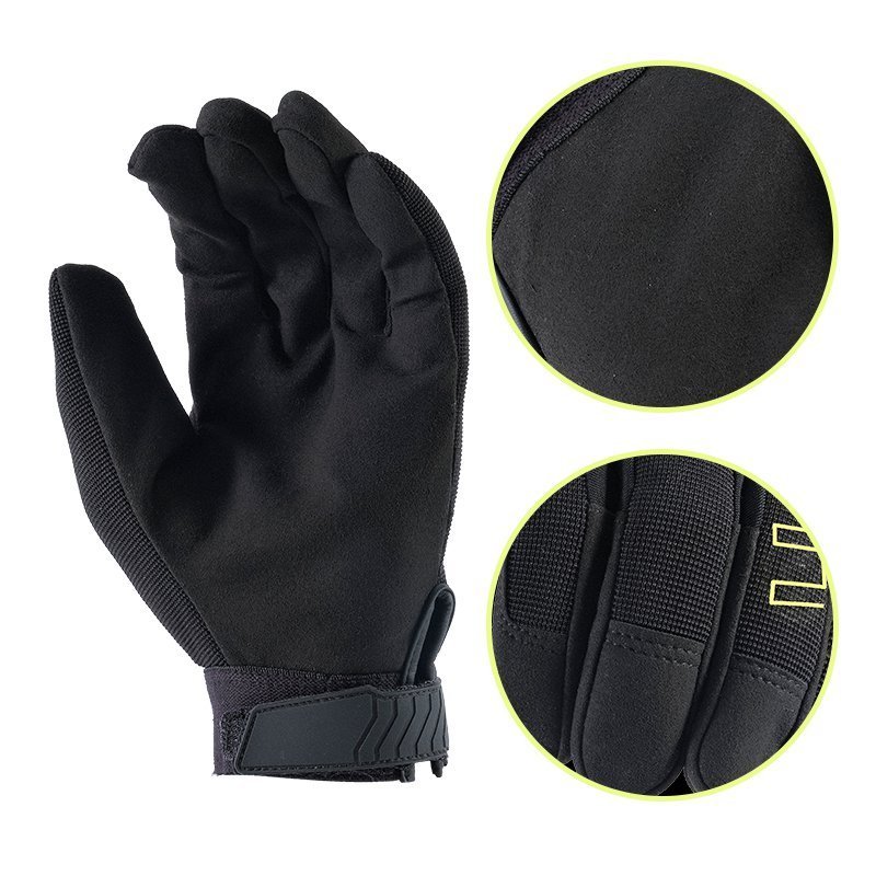 Non Slip Mechanic Working Safety Gloves Safety Premium Durable Synthetic Leather BLACK Anti-slip Finger Gloves 0.07-0.08kgs SDMG