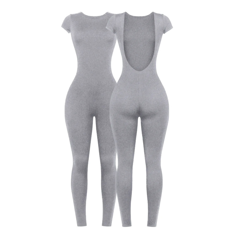 Jumpsuit women Custom Logo Bodycon Workout Onesie Gym Playsuit Bodysuit Ladies One Piece sleeveless Legging Sport Jumpsuit Women