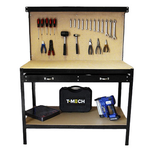 Garage Workbench With Pegboard Drawer Heavy Duty Bench Steel Tool Storage Station Unit With Shelves FREE 40 Hooks DIY Workshop