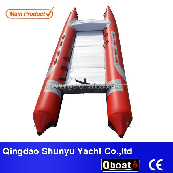 CE 4.3m  hypalon or pvc high speed inflatable zapcat thundercat catamaran with 40hp outboard motor