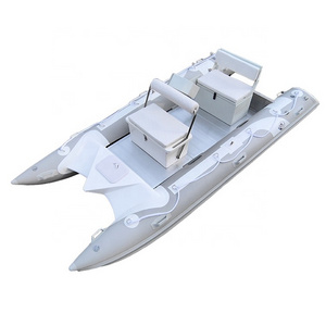 CE Certified Wholesale Aluminum Boat Fiberglass Bow Catamaran Hull with Steel and PVC Material for Outdoor Use