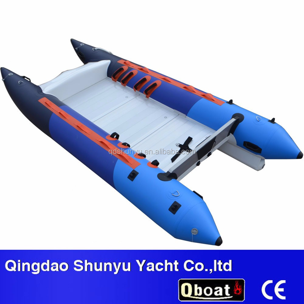 CE Certified Wholesale Aluminum Boat Fiberglass Bow Catamaran Hull with Steel and PVC Material for Outdoor Use