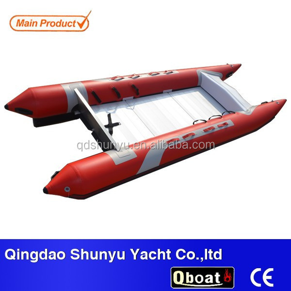 CE 4.3m  hypalon or pvc high speed inflatable zapcat thundercat catamaran with 40hp outboard motor