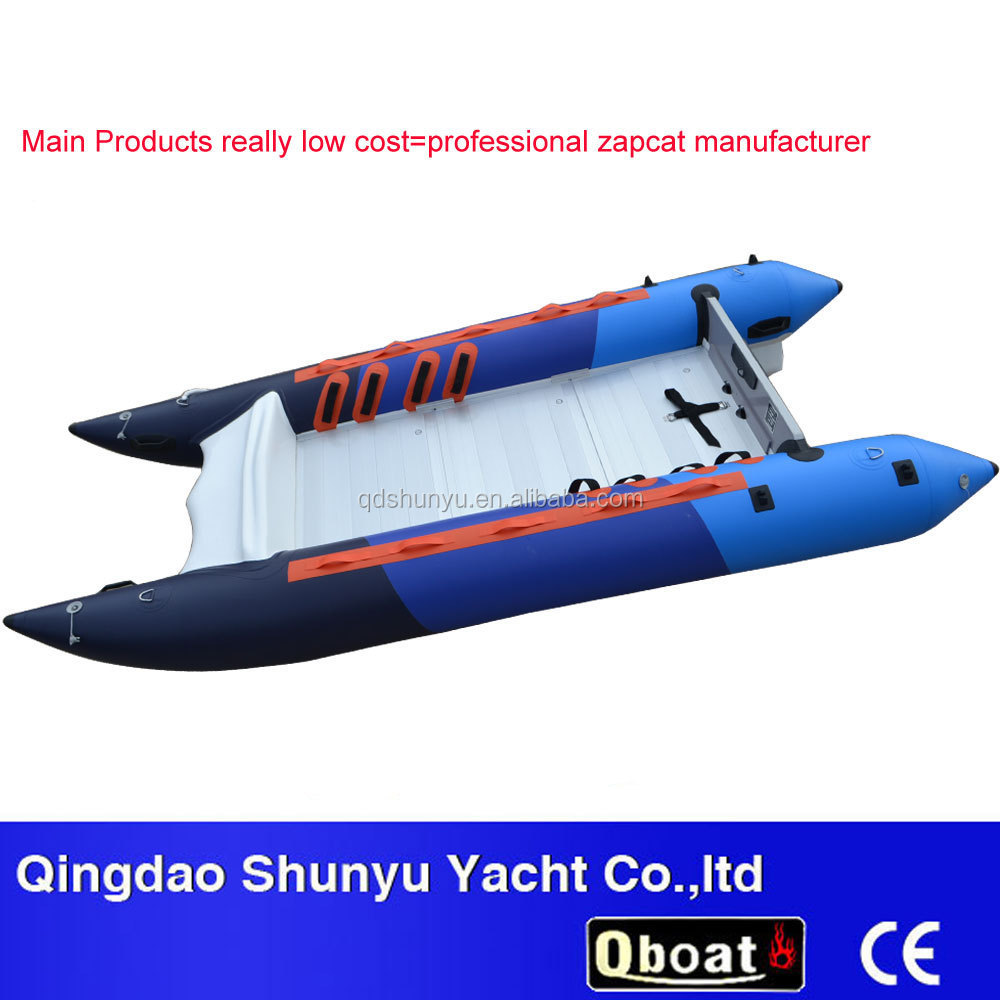 CE Certified Wholesale Aluminum Boat Fiberglass Bow Catamaran Hull with Steel and PVC Material for Outdoor Use