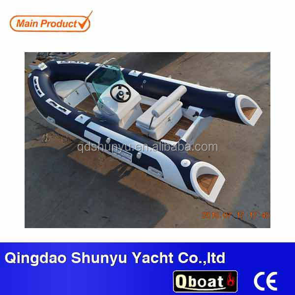 CE China Hypalon Seat Rib470 Boat Fiberglass Fishing Boat For Sale