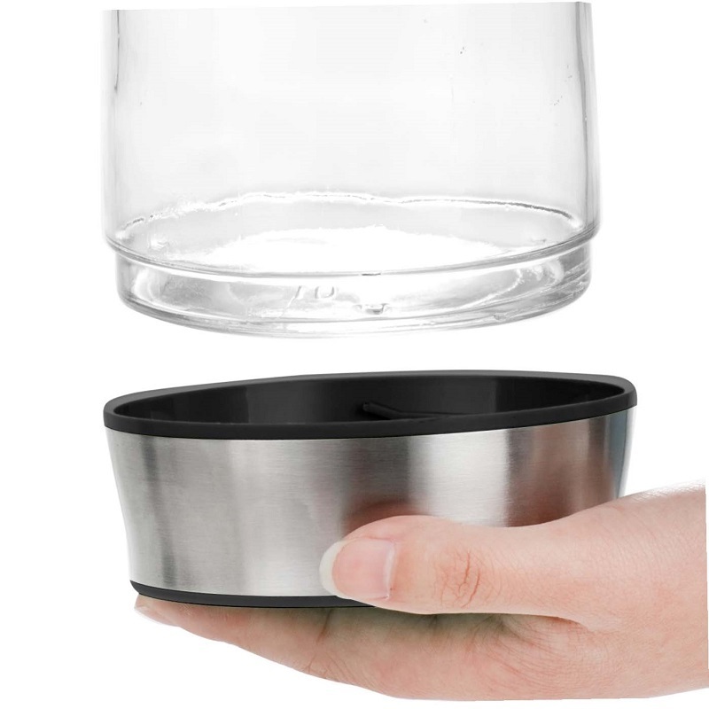 The Smartbase Glass Cooling Carafe, Unique shape cold coffee carafe with cooling tube