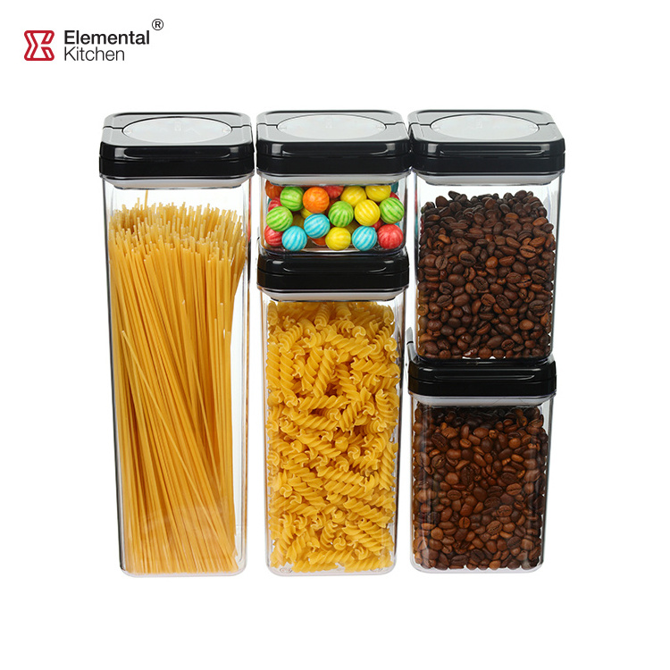 empty airtight despenser storage jar kitchen household sealed can with swing top clip lid sets