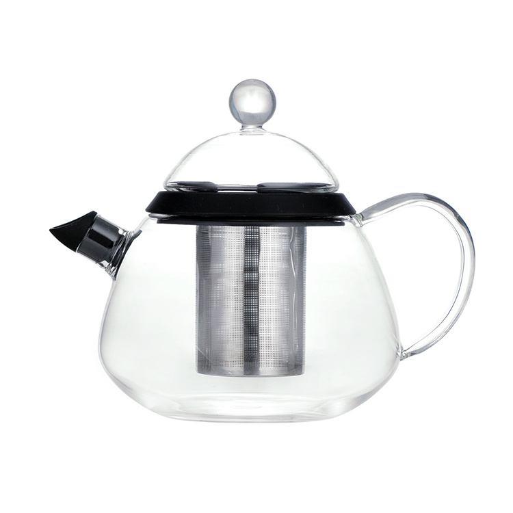 Glass Water Pitcher with Infuser and Warmer, Heat Resistant Borosilicate Glass Carafe, Coffee & Tea Set