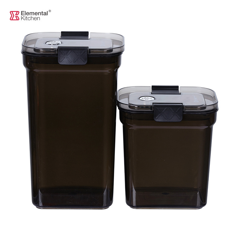 2020 New Design Plastic Food Storage Container Coffee Bean Keeper with Air Release Valve in 1000ml