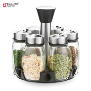 Wholesale round Revolving Spice Rack for Dried Seasoning Spices Herbs Rotatable designed lid