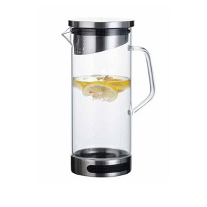 1300ml with Metal Lid and Metal Filter Tea Borosilicate Glass Infusion Pitcher