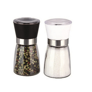 Metal Band  Single Spice Grinder Jar Salt and Pepper Mill, Clear Top Spice Mill