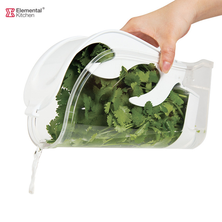 food grade clear plastic kitchen herbs storage container fresh herb keeper