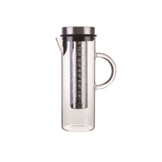 Stainless Steel Metal Filter Borosilicate Glass Hot Coffee Pitcher, Iced Coffee Brewer, Cold Brew Coffee Maker