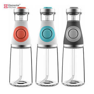 Kitchen cook Drip Free measuring Olive Oil Dispenser with Measurements Non drip Measured sauce vinegar oil glass Bottle 17OZ