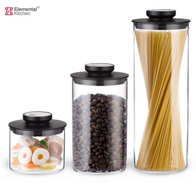 500ml 1000ml 1800ml glass food container storage jar home storage & organization set