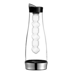 The Smartbase Glass Cooling Carafe, Unique shape cold coffee carafe with cooling tube