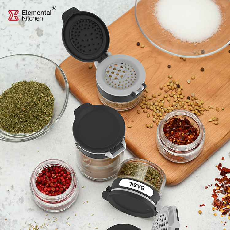 85ml 200ml reasonable price glass spice jar round salt and pepper shaker with customized labels