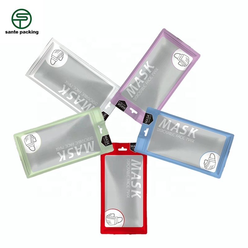 Facem ask packing bag customize print 3 side seal with transparent window