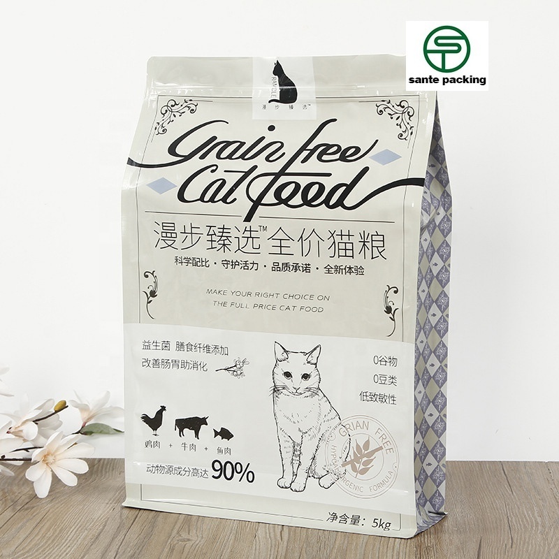 Custom Printed Quad Seal Package/aluminum Foil Side Gusset Dog Pet Food Packaging Bag