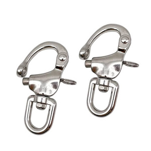 Jaw Swivel Eye Snap Shackle Quick Release Bail Rigging Sailing Boat Marine Stainless Steel Clip