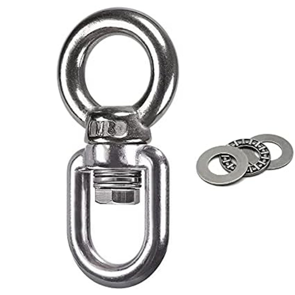 Polished Stainless Steel 304 316 Lifting Double Eye Swivel Chain Ring Swivel