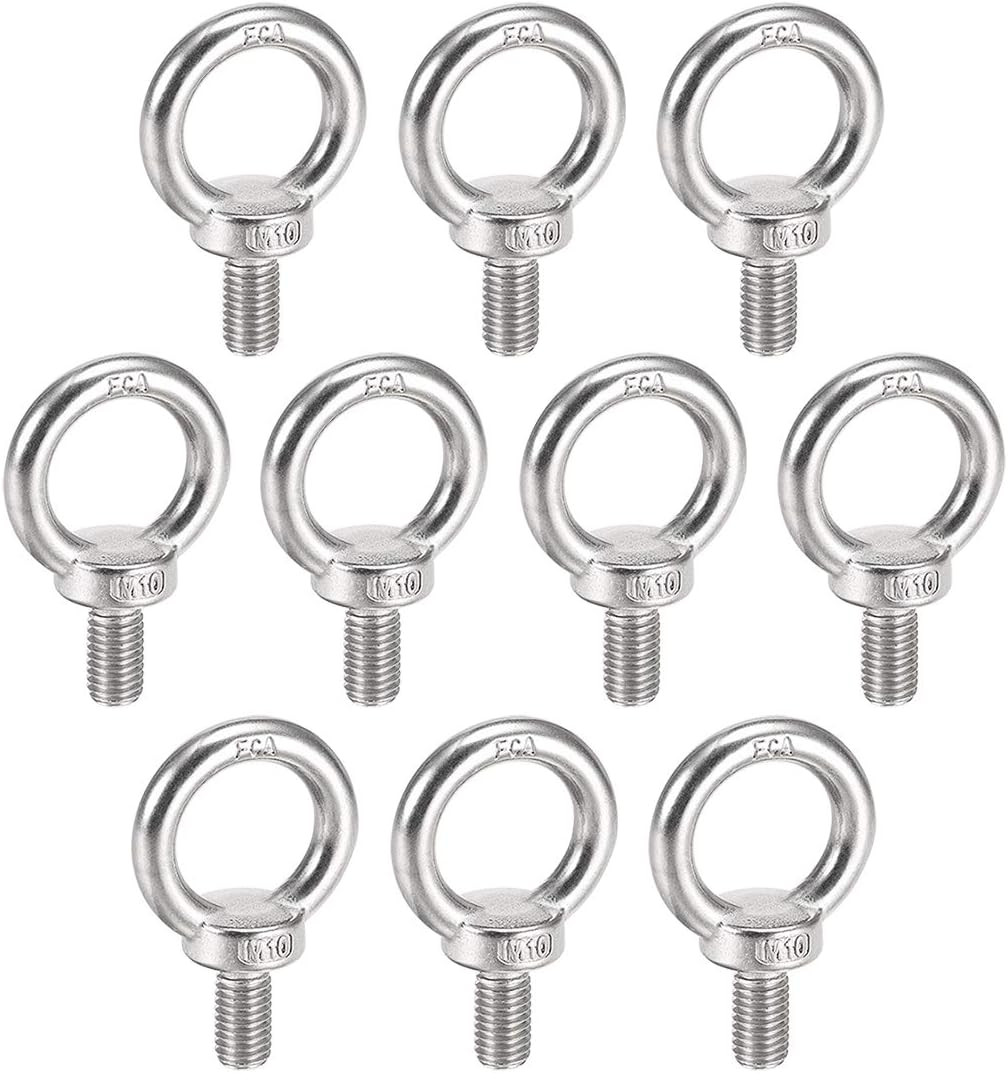 Lifting Eye Bolt M10 x 18mm Male Thread 304 Stainless Steel for Hanging