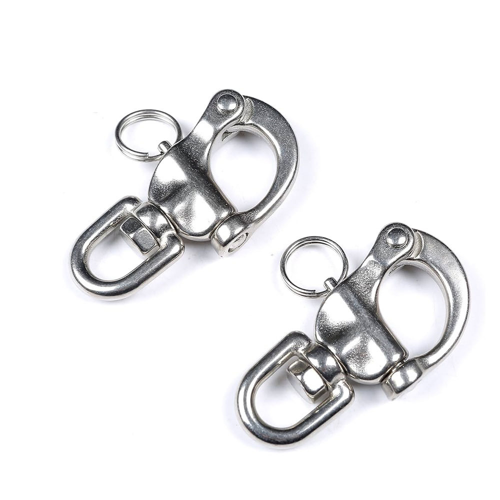 Jaw Swivel Eye Snap Shackle Quick Release Bail Rigging Sailing Boat Marine Stainless Steel Clip