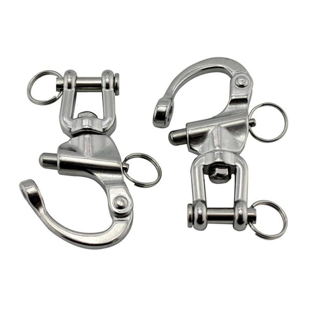 Jaw Swivel Eye Snap Shackle Quick Release Bail Rigging Sailing Boat Marine Stainless Steel Clip